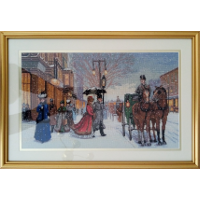 Victorian snow scene 49 x 34 cm