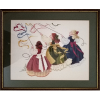 Girls flying kites 46 x 38 cm